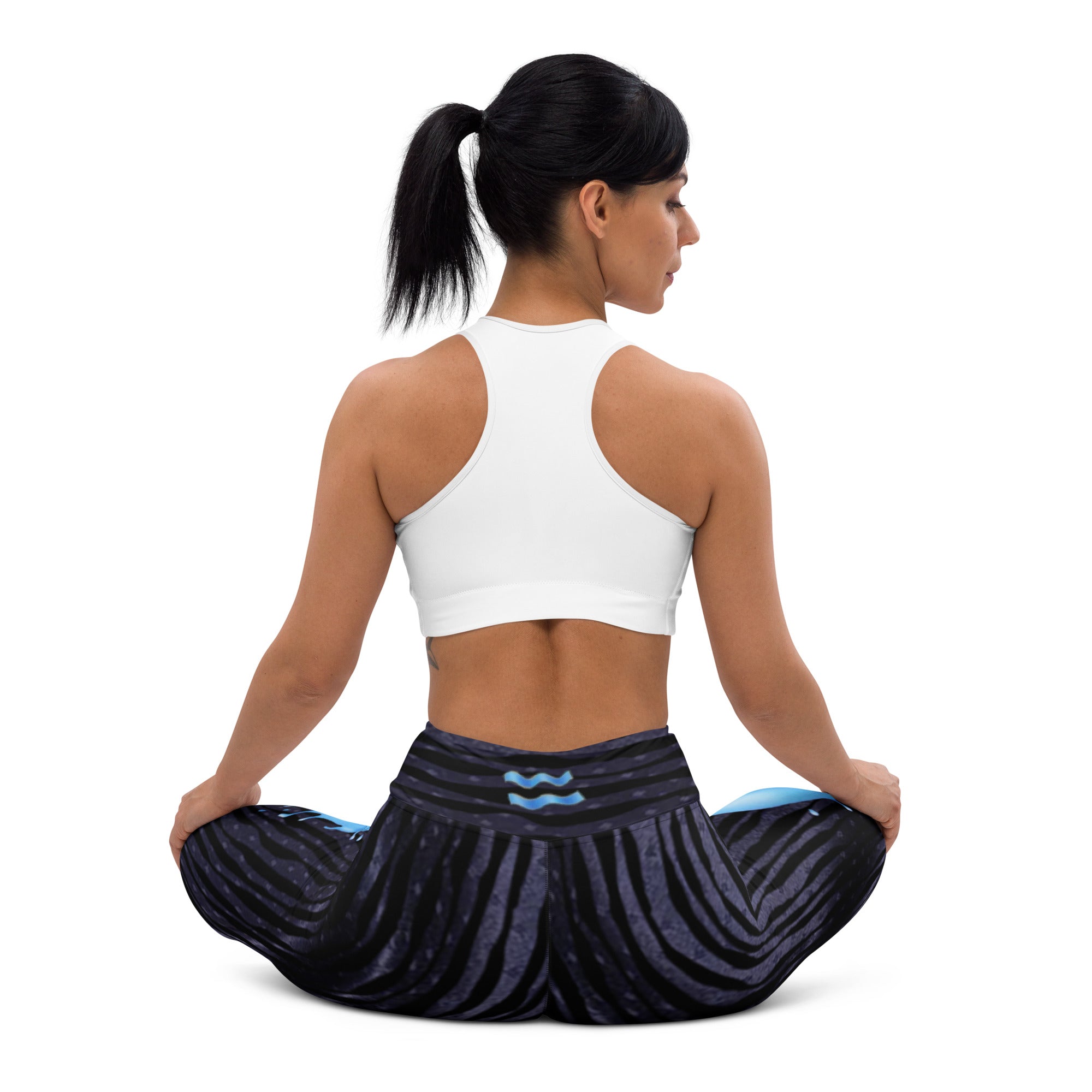 Workout Leggings. Zodiac Art Gym Activewear or Yoga Pants. "Cosmic Aqua" by WickedYo.